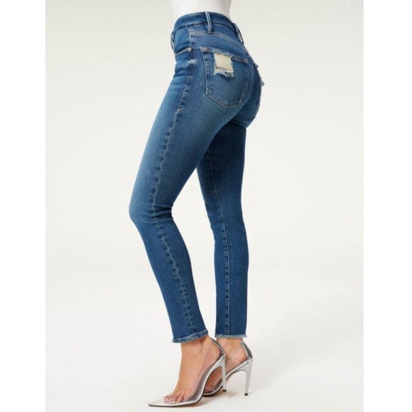 NWOT Good American Good Legs Jacked Step Hem Skinny Jeans Size 31 - Picture 4 of 16